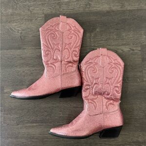 Pink Glitter Cowboy Boots